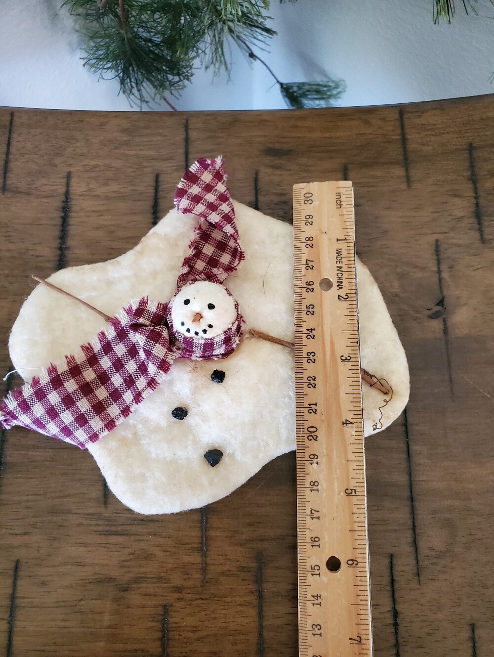 Melted Snowman Primitive Grungy Winter Holiday Decor Homespun Farmhouse Rustic - Picture 6 of 7